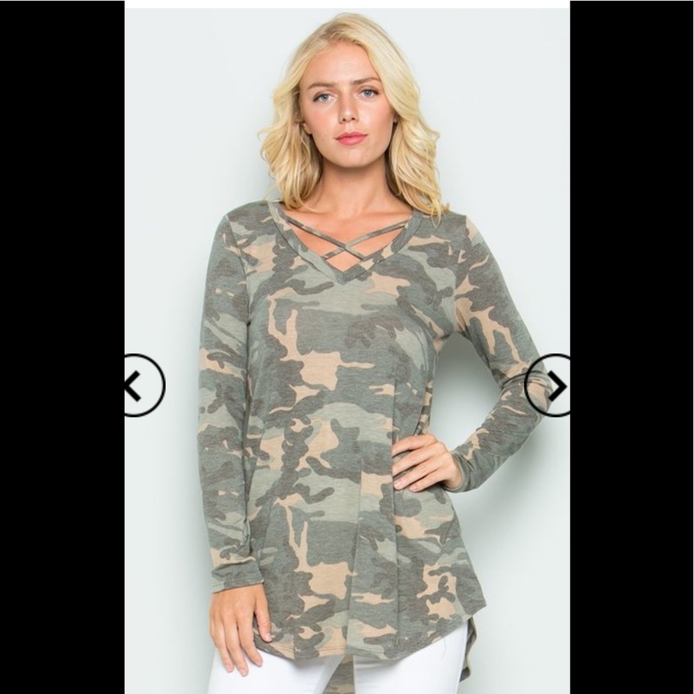 Camouflage print tunic